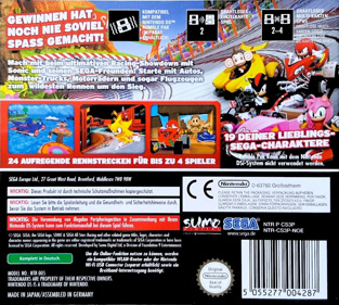 Sonic & SEGA All-Stars Racing - Box - Back