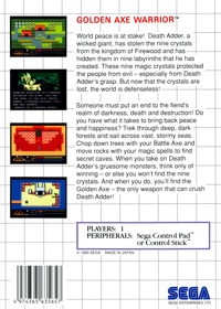 Golden Axe Warrior - Box - Back Image