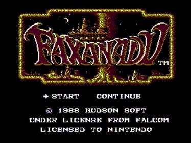 Faxanadu - Screenshot - Game Title Image
