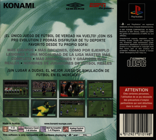 ISS Pro Evolution 2 - Box - Back Image
