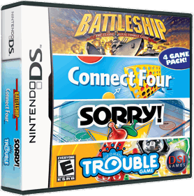 4 Game Pack!: Battleship/Connect Four/Sorry!/Trouble - Box - 3D Image