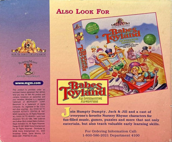 All Dogs Go to Heaven Activity Center - Box - Back