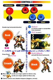 Dungeons & Dragons: Tower of Doom - Arcade - Controls Information