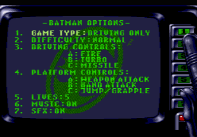 Batman Returns - Screenshot - Game Select Image