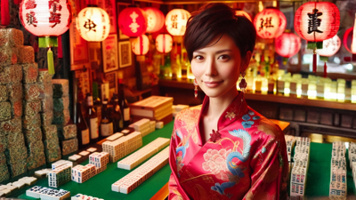 Kabuki Chou Reach Mahjong Tonpuusen - Fanart - Background