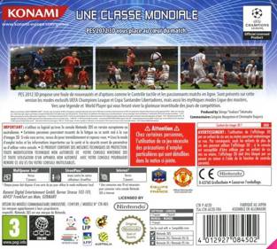 PES 2012: Pro Evolution Soccer 3D - Box - Back