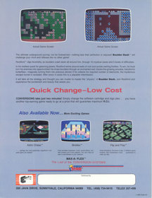 Boulder Dash (1984) - Advertisement Flyer - Back