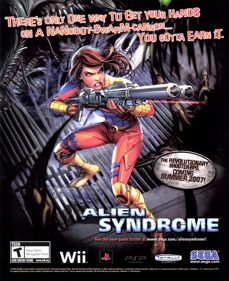 Alien Syndrome - Advertisement Flyer - Front