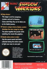 Ninja Gaiden - Box - Back