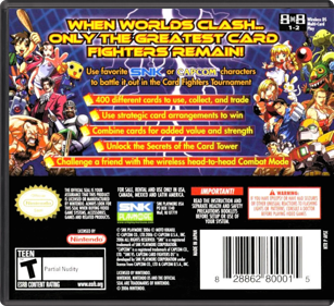 SNK vs. Capcom Card Fighters DS - Box - Back - Reconstructed