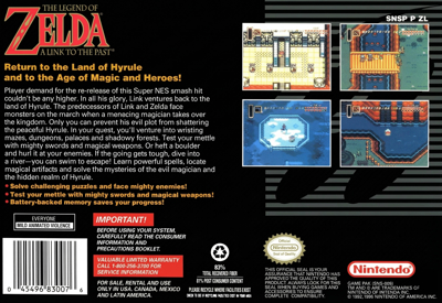 The Legend of Zelda: A Link to the Past - Box - Back