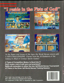 World Heroes 2 Jet - Box - Back Image