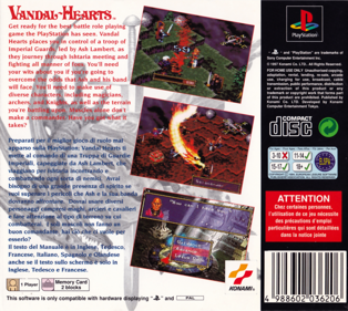 Vandal Hearts - Box - Back Image