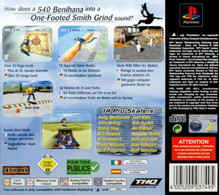 MTV Sports: Skateboarding Featuring Andy Macdonald - Box - Back Image