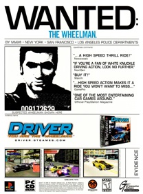 Driver: You are the Wheelman - Advertisement Flyer - Front