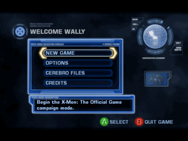 X-Men: The Official Game - Screenshot - Game Select