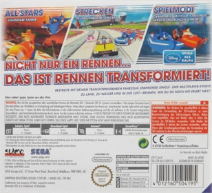 Sonic & All-Stars Racing Transformed - Box - Back