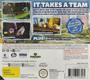 Sonic Boom: Shattered Crystal - Box - Back