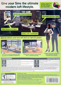 The Sims 3: High-End Loft Stuff - Box - Back