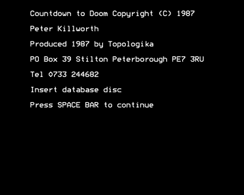 Countdown to Doom - Screenshot - Game Title