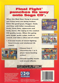 Final Fight CD - Box - Back Image