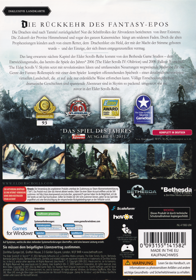The Elder Scrolls V: Skyrim - Box - Back