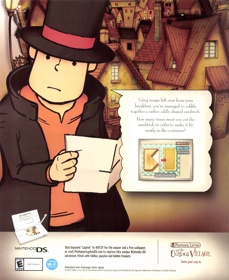 Professor Layton and the Curious Village - Advertisement Flyer - Front