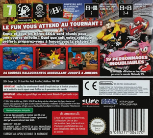 Sonic & SEGA All-Stars Racing - Box - Back Image
