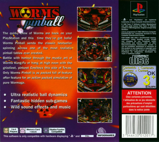 Worms Pinball - Box - Back Image