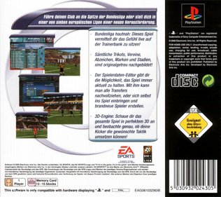The F.A. Premier League Football Manager 2001 - Box - Back