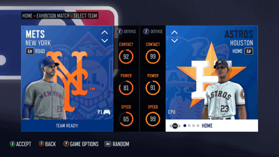 R.B.I. Baseball 20 - Screenshot - Game Select