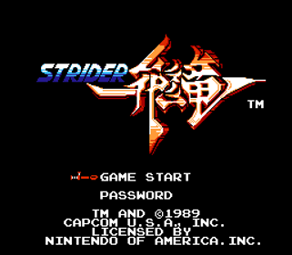Strider - Screenshot - Game Title