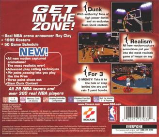 NBA In the Zone - Box - Back Image