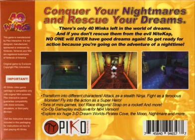 40 Winks - Box - Back Image