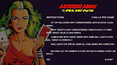 Asteroid Annie and the Aliens - Arcade - Controls Information