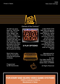 Bank Heist - Box - Back Image