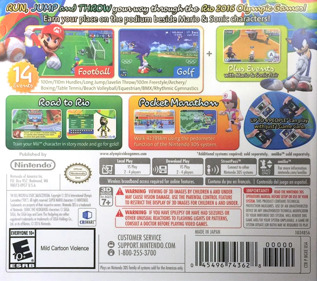 Mario & Sonic at the Rio 2016 Olympic Games - Box - Back