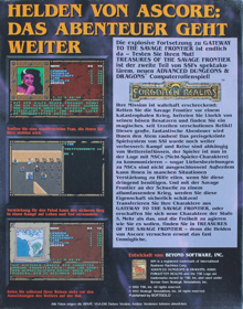 Treasures of the Savage Frontier - Box - Back