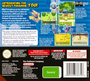 Pokémon Mystery Dungeon: Blue Rescue Team - Box - Back