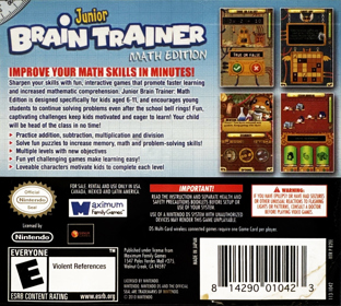 Junior Brain Trainer: Math Edition - Box - Back