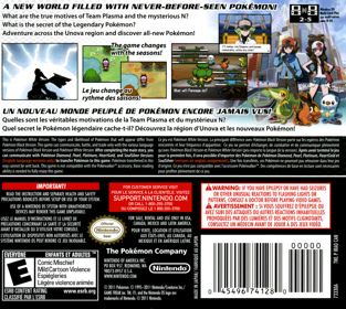 Pokémon White Version - Box - Back Image