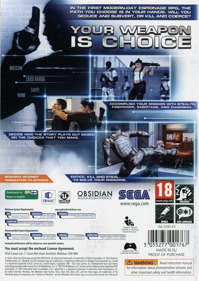 Alpha Protocol - Box - Back Image