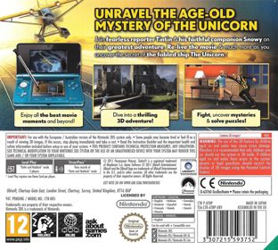 The Adventures of Tintin: The Game - Box - Back