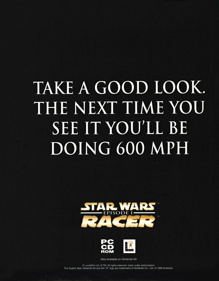 Star Wars Episode I: Racer - Advertisement Flyer - Front
