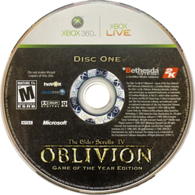 The Elder Scrolls IV: Oblivion: Game of the Year Edition - Disc