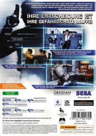 Alpha Protocol - Box - Back