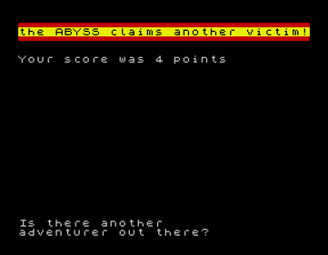 Abyss - Screenshot - Game Over