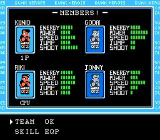 Nekketsu Street Basket: Ganbare Dunk Heroes - Screenshot - Game Select