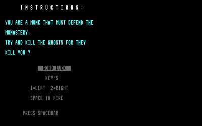 Ghost 128 - Screenshot - Game Title