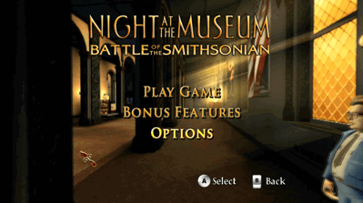 Night at the Museum: Battle of the Smithsonian: The Video Game - Screenshot - Game Select